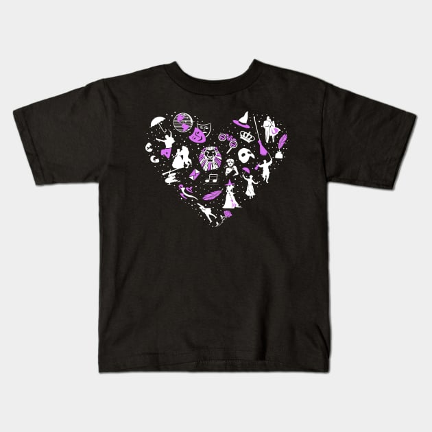 Love Broadway Kids T-Shirt by KsuAnn